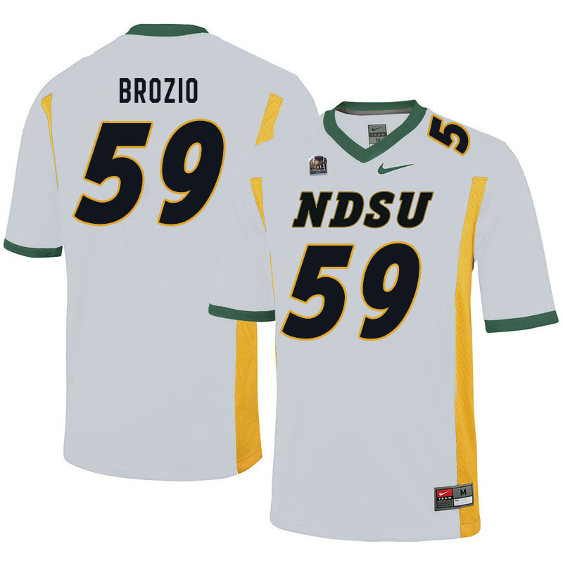Men #59 Hunter Brozio North Dakota State Bison College Football Jerseys Sale-White